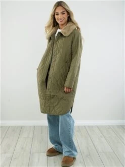 Noisy May Brown / Capers Feline L/S Quilted Long Jacket -Jack & Jones Store 29098 2