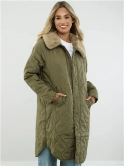 Noisy May Brown / Capers Feline L/S Quilted Long Jacket