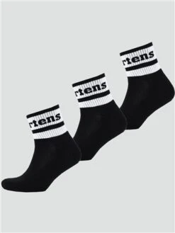 Dr. Martens Dr Martens Black Athletic Logo Organic Cotton Blend 3 Pack Socks