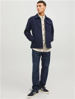 Jack & Jones Cream / Island Fossil Blubrook Solid Twill Shirt -Jack & Jones Store 29113 2