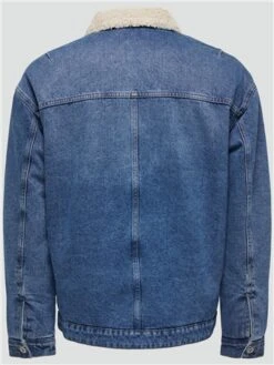 Only & Sons Blue / Medium Blue Denim Denim Jacket With Teddy Lining -Jack & Jones Store 29117 3