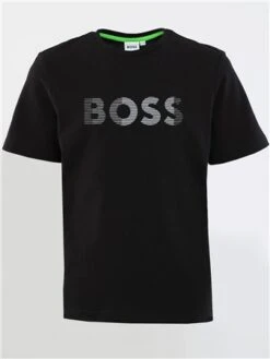 Boss Black Junior Cotton T-Shirt With Stripe Logo