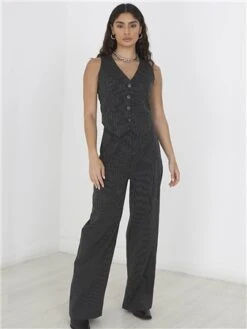 Brave Soul Black Queen Pinstripe Trouser -Jack & Jones Store 29141 2