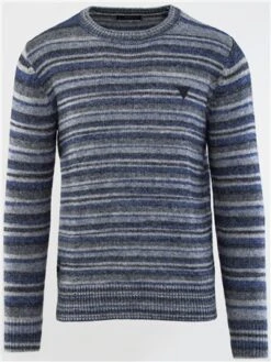 Guess Blue Crew Neck Wool Blend Sweater