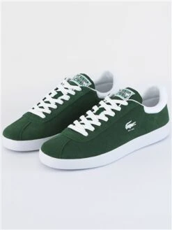 Lacoste Dark Green / White Baseshot Suede Trainers