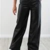 Only Black / Black Madison Life Hw Wide Faux Leather Pant