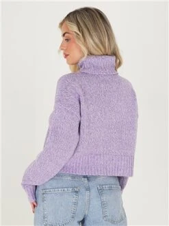 Brave Soul Lavender High Neck Knit Jumper -Jack & Jones Store 29193 3