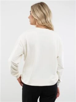 Brave Soul Cream / Black Donna Print Crew Neck Sweater -Jack & Jones Store 29210 3