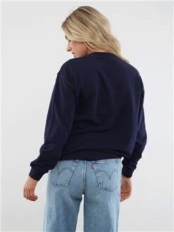 Brave Soul Navy / White Donna Print Crew Neck Sweater -Jack & Jones Store 29211 3