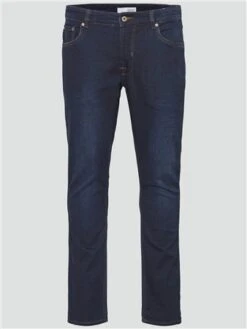 Solid Dark Blue Denim Slim Fit Jeans