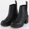 Dr. Martens Dr Martens Black Sendal Spence Leather Flared Heel Chelsea Boots