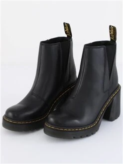 Dr. Martens Dr Martens Black Sendal Spence Leather Flared Heel Chelsea Boots