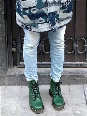 Dr. Martens Dr Martens Green 1460 Smooth Leather Lace Up Boots 4 Dr. Martens Dr Martens Green 1460 Smooth Leather Lace Up Boots - Image 4