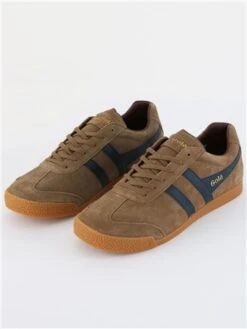 Gola Tobacco/Navy/Burgundy Harrier Suede Trainers