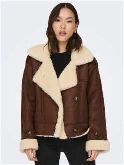 Only Brown / Toasted Coconut Ylva Aviator Bonded Jacket