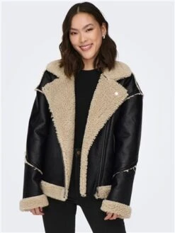 Only Black / Black Wilma Aviator Bonded Jacket