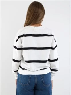 Only White / Cloud Dancer Serena Stripe O Neck Sweater -Jack & Jones Store 29259 3