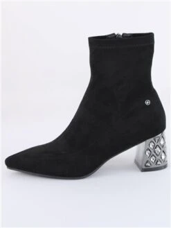 Zanni Black Diamante Heel Boot -Jack & Jones Store 29272 2