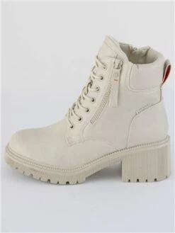 Refresh Cream Lace Zip Ankle Chunky Boot -Jack & Jones Store 29279 2