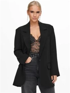Only Black / Black Lana Berry Long Blazer