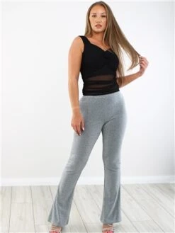 Vila Silver Mynte Hw Flared Pants -Jack & Jones Store 29290 2