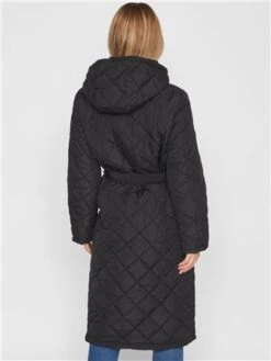 Vila Black Kante Long Quilted Coat -Jack & Jones Store 29293 3