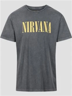 Re:Covered Washed Black Nirvana Plain Logo T-Shirt