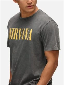 Re:Covered Washed Black Nirvana Plain Logo T-Shirt -Jack & Jones Store 29295 3