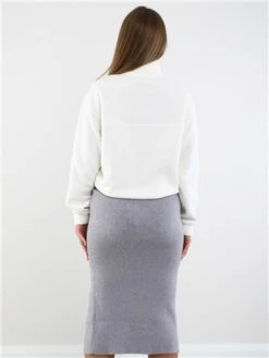 Saint Genies Grey Ribbed Split Midi Skirt -Jack & Jones Store 29304 3