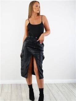 Saint Genies Black Bodysuit With Strappy Cross Over Back -Jack & Jones Store 29314 2