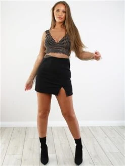 Saint Genies Black Short Split Skirt -Jack & Jones Store 29316 2