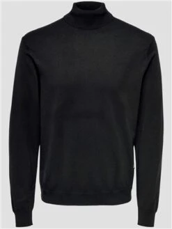 Only & Sons Black / Black Roll Neck Knitted Pullover
