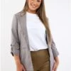 Only Gray / Pumice Stone Kayle Joss Check Blazer