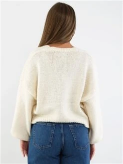 Qed Ivory Chunky Flower Cardigan -Jack & Jones Store 29330 3