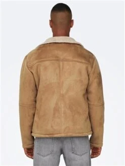Only & Sons Toasted Coconut Royce Shearing Jacket -Jack & Jones Store 29333 2