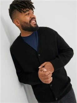 Jack & Jones Black Rollie Knit Cardi -Jack & Jones Store 29334 3