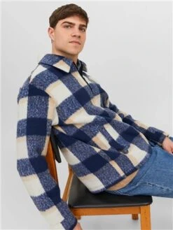 Jack & Jones Navy Blazer/Check Cole Check Jacket -Jack & Jones Store 29335 3