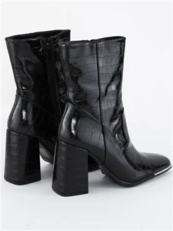 No Doubt Black Patent Croc Ankle Boot -Jack & Jones Store 29340 3