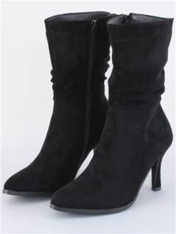 Dv8 Black Faux Suede Heel Ankle Boot