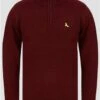 Kensington Claret Rozon Half Zip Knitted Jumper