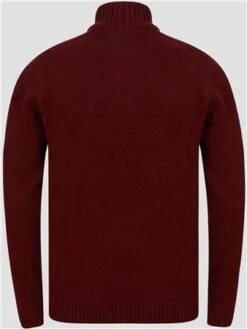 Kensington Claret Rozon Half Zip Knitted Jumper -Jack & Jones Store 29347 3