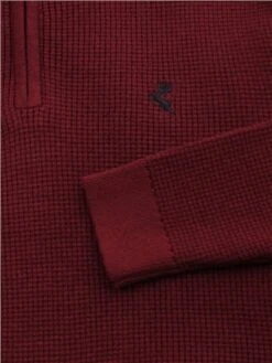 Kensington Oxblood Alcanis Quarter Zip Knit Funnel Neck Jumper -Jack & Jones Store 29351 2