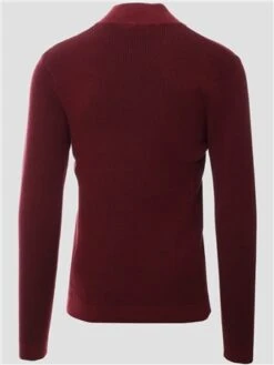Kensington Oxblood Alcanis Quarter Zip Knit Funnel Neck Jumper -Jack & Jones Store 29351 3