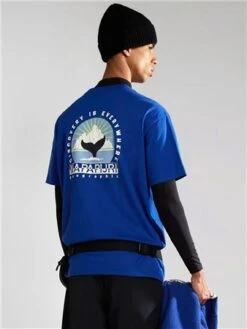 Napapijri Blue Mazarine Hill Short Sleeve T-Shirt -Jack & Jones Store 29353 3