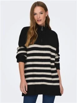 Only Black / Black Alfrid High Neck Knitted Pullover