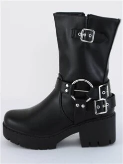 Dv8 Black Chunky Biker Boot -Jack & Jones Store 29372 2