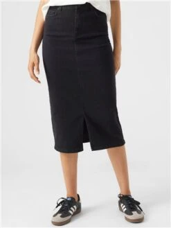 Veromoda Black Denim Lina Denim Skirt