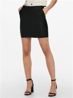 Only Black Faux Leather Base Skirt -Jack & Jones Store 29402 2