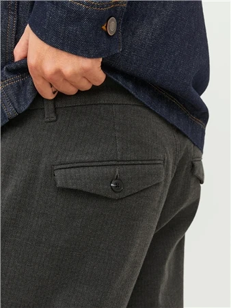 Jack & Jones Dark Grey Herringbone Ace Harvy Chino 2 Jack & Jones Dark Grey Herringbone Ace Harvy Chino - Image 2