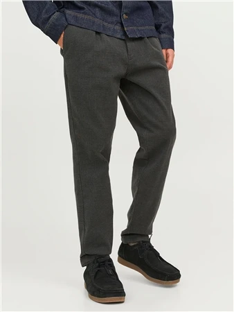 Jack & Jones Dark Grey Herringbone Ace Harvy Chino 4 Jack & Jones Dark Grey Herringbone Ace Harvy Chino - Image 4